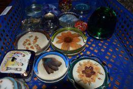 TRAY CONTAINING PAPERWEIGHTS ETC