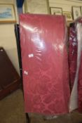 SET OF CURTAINS AND PELMET, LENGTH DROP 225CM APPROX