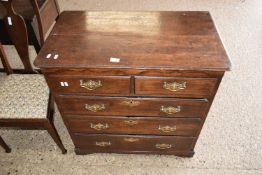 OAK CHEST OF TWO SHORT OVER THREE LONG DRAWERS IN 18TH CENTURY STYLE, WIDTH APPROX 84CM