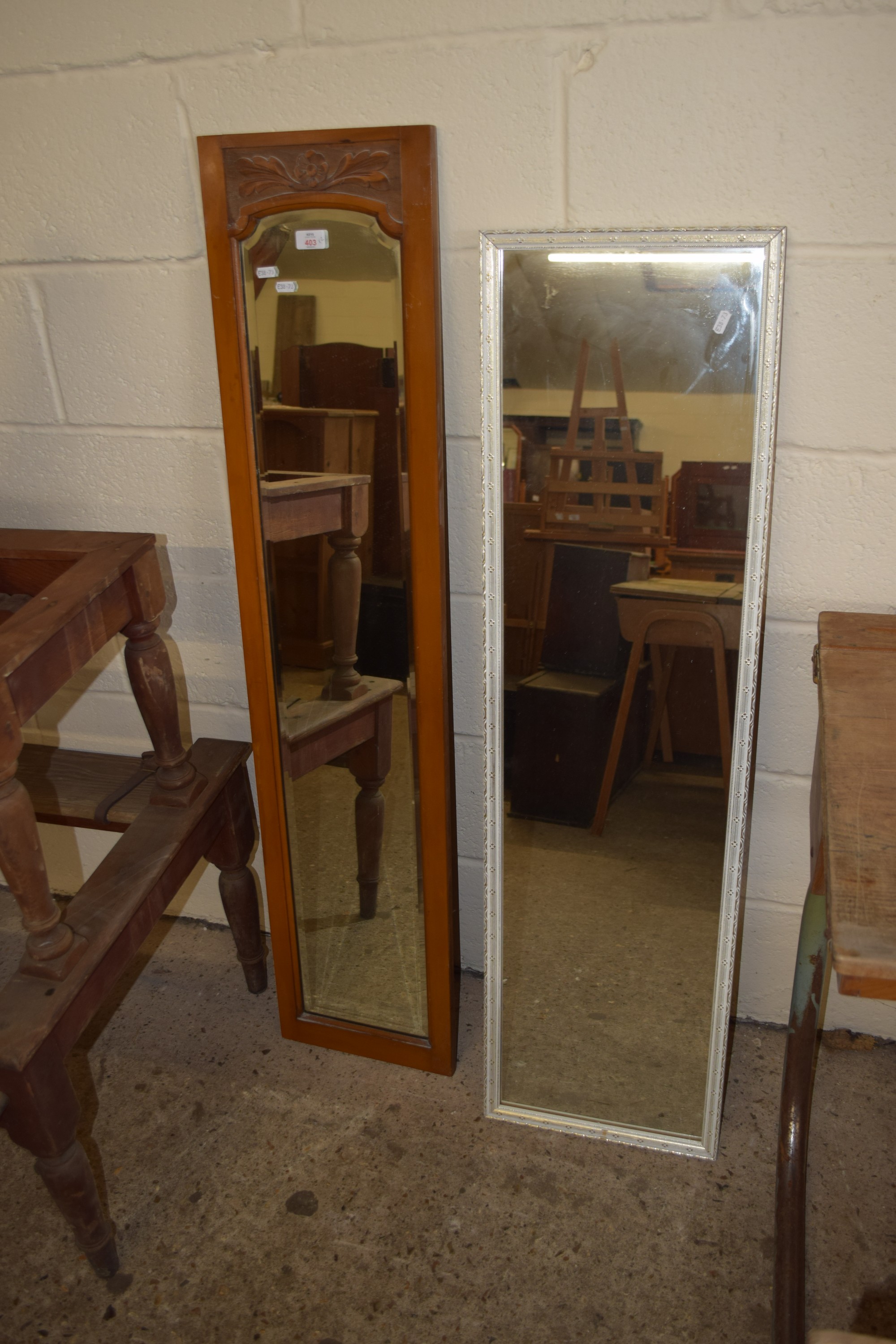 TWO VARIOUS MIRRORS, FRAMED