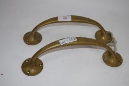 PAIR OF BRASS DOOR HANDLES