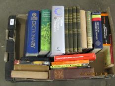 BOX OF MIXED BOOKS - DICTIONARY, VOLUMES OF CASSELLS ENCYCLOPAEDIA OF MECHANICS ETC