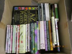 BOX OF MIXED BOOKS - GARDENING INTEREST - A-Z ENCYCLOPAEDIA OF GARDEN PLANTS, WILD FLOWERS OF