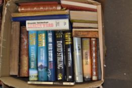BOX OF MIXED BOOKS - THE SEVENTH SCROLL, DAVID STIRLING ETC