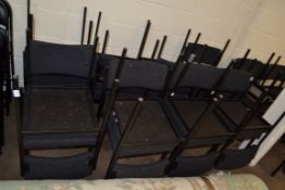 SIXTEEN BLACK METAL OFFICE TYPE CHAIRS