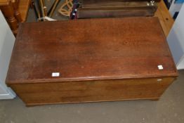 WOODEN BLANKET BOX WITH DENBY & SPINKS LABEL TO INTERIOR, 96CM WIDE