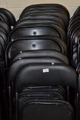 THIRTEEN FOLDABLE BLACK METAL CHAIRS