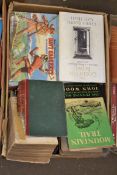 BOX OF MIXED BOOKS - MOUNTAIN TRAIL, THE GOLDEN FISH BOWL ETC