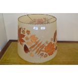 LAMP SHADE WITH APPLIED LEAF AND FLORAL DECORATION