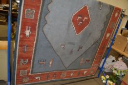 LARGE RUG IN BLUE AND RED, 168CM WIDE