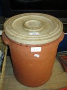 LARGE CERAMIC POT STAMPED C & M HEMSTOOK, 36CM HIGH