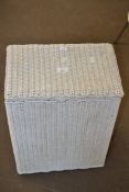 LLOYD LOOM TYPE WICKER LAUNDRY BASKET, 54CM HIGH