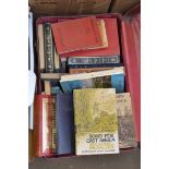 SUITCASE CONTAINING MIXED BOOKS - SOHO FOR EAST ANGLIA, MY FAVOURITE COUNTRY STORIES, THE MERCHANT