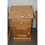 MODERN PINE ONE-DRAWER AND CUPBOARD BEDSIDE CABINET