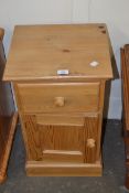 MODERN PINE ONE-DRAWER AND CUPBOARD BEDSIDE CABINET