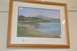 FRAMED PASTEL OF LOCH ACHRAY, SCOTLAND BY JASMINE SQUIRES