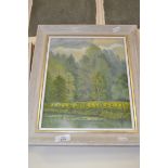 FRAMED OIL ON CANVAS OF A WOODLAND SCENE