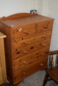 MODERN WAX PINE CHEST OF TWO SHORT OVER FOUR LONG DRAWERS, WIDTH APPROX 83CM