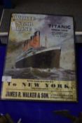 POSTER ON WOOD OF THE TITANIC