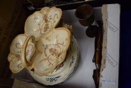 BOX CONTAINING MAINLY CERAMIC ITEMS INCLUDING CROWN DUCAL SERVING DISH