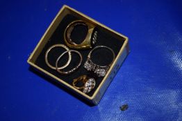 SMALL BOX CONTAINING COSTUME JEWELLERY