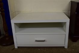 WHITE PAINTED EFFECT MEDIA CABINET, WIDTH APPROX 80CM