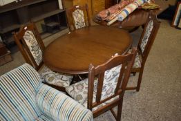 REPRODUCTION OVAL EXTENDING DINING TABLE, TOGETHER WITH A SET OF FOUR MATCHING CHAIRS, THE TABLE