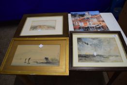 GROUP OF PICTURES INCLUDING ORIENTAL WATERCOLOUR AND PRINTS