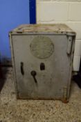VINTAGE KEY LOCKING SAFE PLATED MILNERS PATENT FIRE RESISTANT, WIDTH APPROX 54CM
