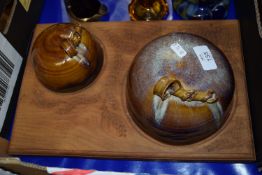 TWO STUDIO POTTERY BOWLS