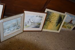 PRINTS, WINTER SCENE AND WINDMILL