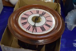 WALL CLOCK WITH PINK DIAL AND WOODEN MOUNTS