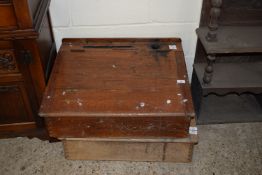 VINTAGE LIFT TOP DESK, APPROX 68CM WIDE PLUS ONE OTHER