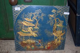 WOODEN PANEL OF AN ORIENTAL SCENE