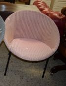 1950S/1960S LLOYD LOOM (LABELLED) METAL FRAMED EASY CHAIR