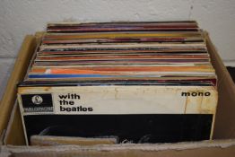 BOX OF LPS, POP MUSIC INCLUDING THE BEATLES "HELP", "HARD DAYS NIGHT", ERIC CLAPTON ETC