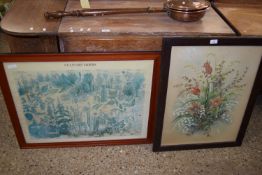 PRINTS OF HERBS AND FLOWERS IN WOODEN FRAMES