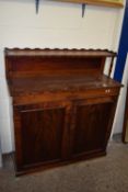 EARLY 20TH CENTURY BUFFET OR GALLERIED SIDE CABINET WITH FULL WIDTH DRAWER OVER DOUBLE CUPBOARD