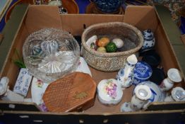 CUT GLASS FRUIT BOWL AND OTHER CERAMIC ITEMS