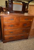 STAINED WOOD CHEST OF TWO SHORT OVER THREE LONG DRAWERS, WIDTH APPROX 103CM