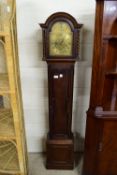 OAK CASED TRIPLE CHIME GRANDMOTHER CLOCK, WIDTH APPROX 35CM