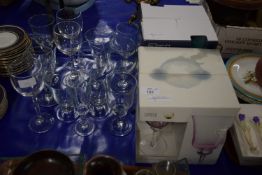 GLASS WARES, MAINLY WINE GLASSES ETC