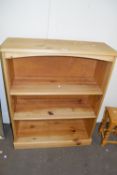 MODERN PINE THREE TIER BOOKSHELF, 80CM WIDE