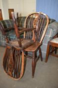 PAIR OF WHEEL BACK CHAIRS, HEIGHT APPROX 90CM