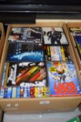 BOX CONTAINING MIXED DVDS TO INCLUDE BOURNE LEGACY, SKYFALL, FAST & FURIOUS ETC