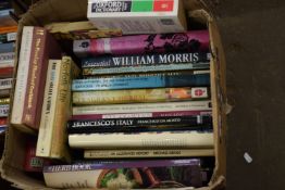 BOX OF MIXED BOOKS - FRANCESCOS ITALY, NORFOLK LIFE, ESSENTIAL WILLIAM MORRIS ETC