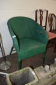 GREEN LLOYD LOOM TYPE SINGLE CHAIR (A/F), 56CM WIDE