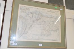 FRAMED MAP OF SOUTH AMERICAN STATES, NEW GRENADA AND VENEZUELA, 73 X 60CM