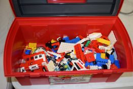 PLASTIC BOX CONTAINING LEGO