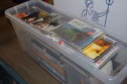 BOX CONTAINING VARIOUS CDS TO INCLUDE UB40, NINA SIMONE ETC, TOGETHER WITH A QUANTITY OF DVDS